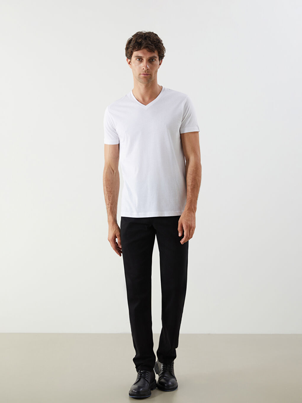 V Neck Plain Men's T-Shirt-6