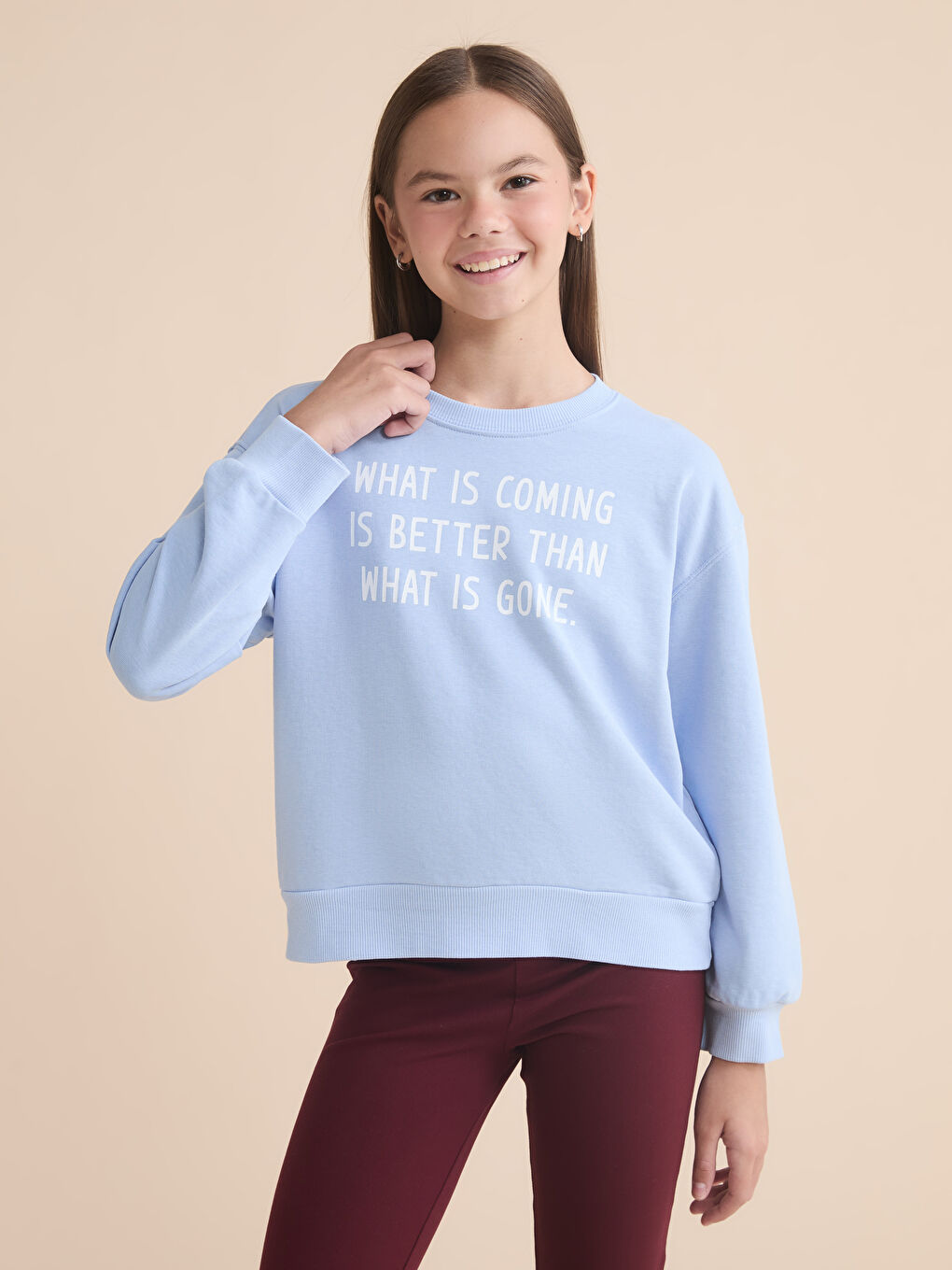 Mavi Bisiklet Yaka Kız Çocuk Sweatshirt 2'li-2