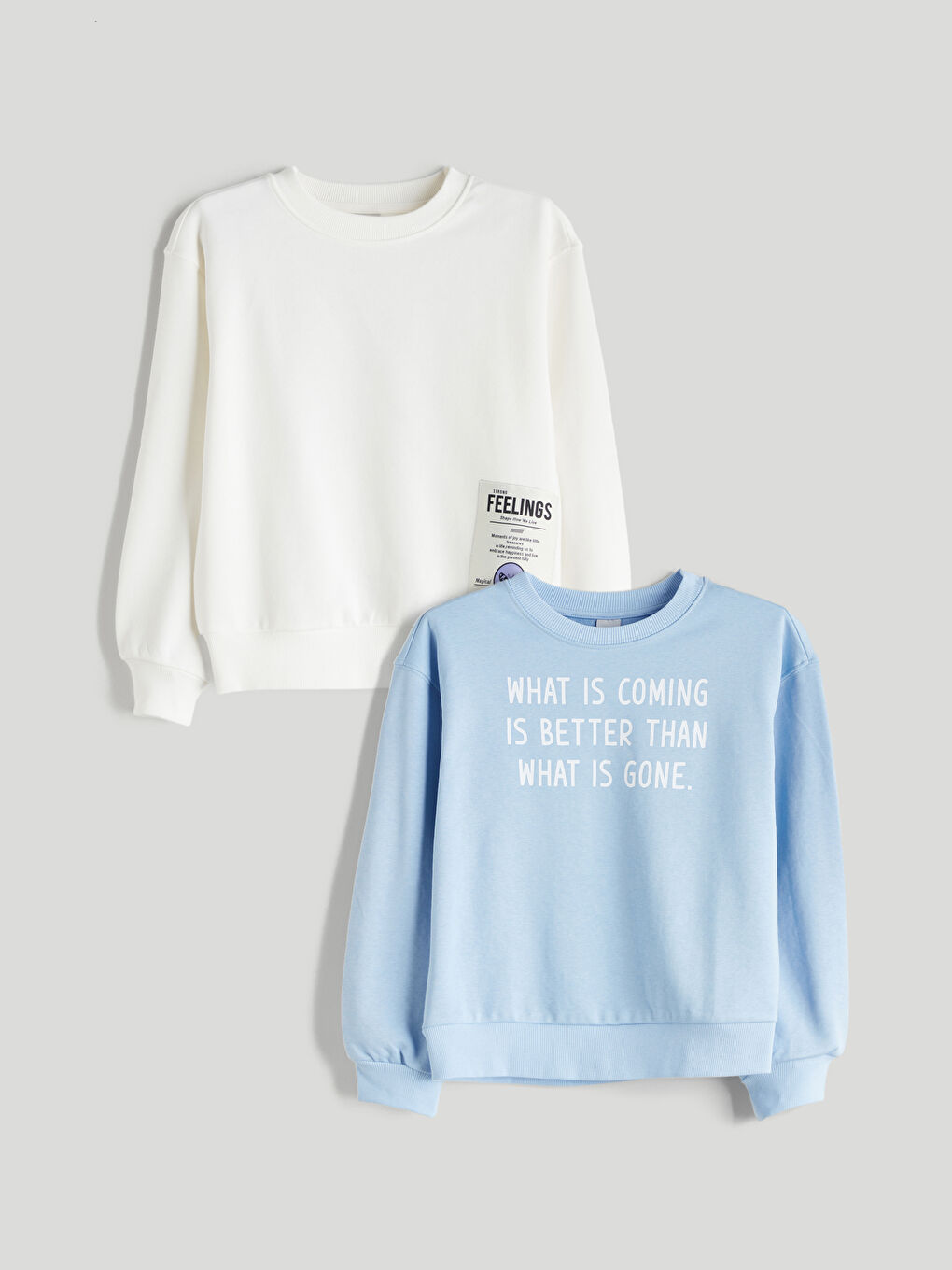 Mavi Bisiklet Yaka Kız Çocuk Sweatshirt 2'li-4