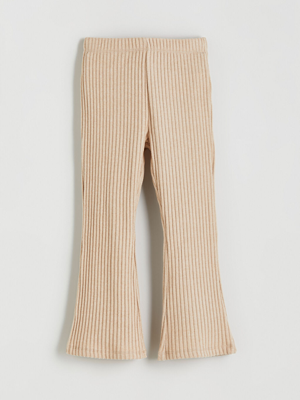 Kahverengi Beli Lastikli İspanyol Paça Kız Çocuk Tayt