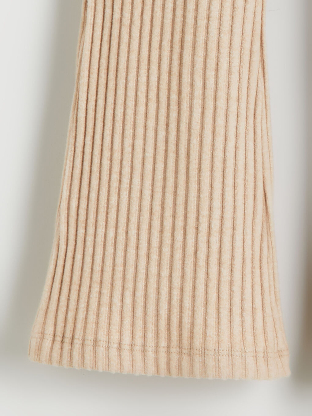 Kahverengi Beli Lastikli İspanyol Paça Kız Çocuk Tayt-1