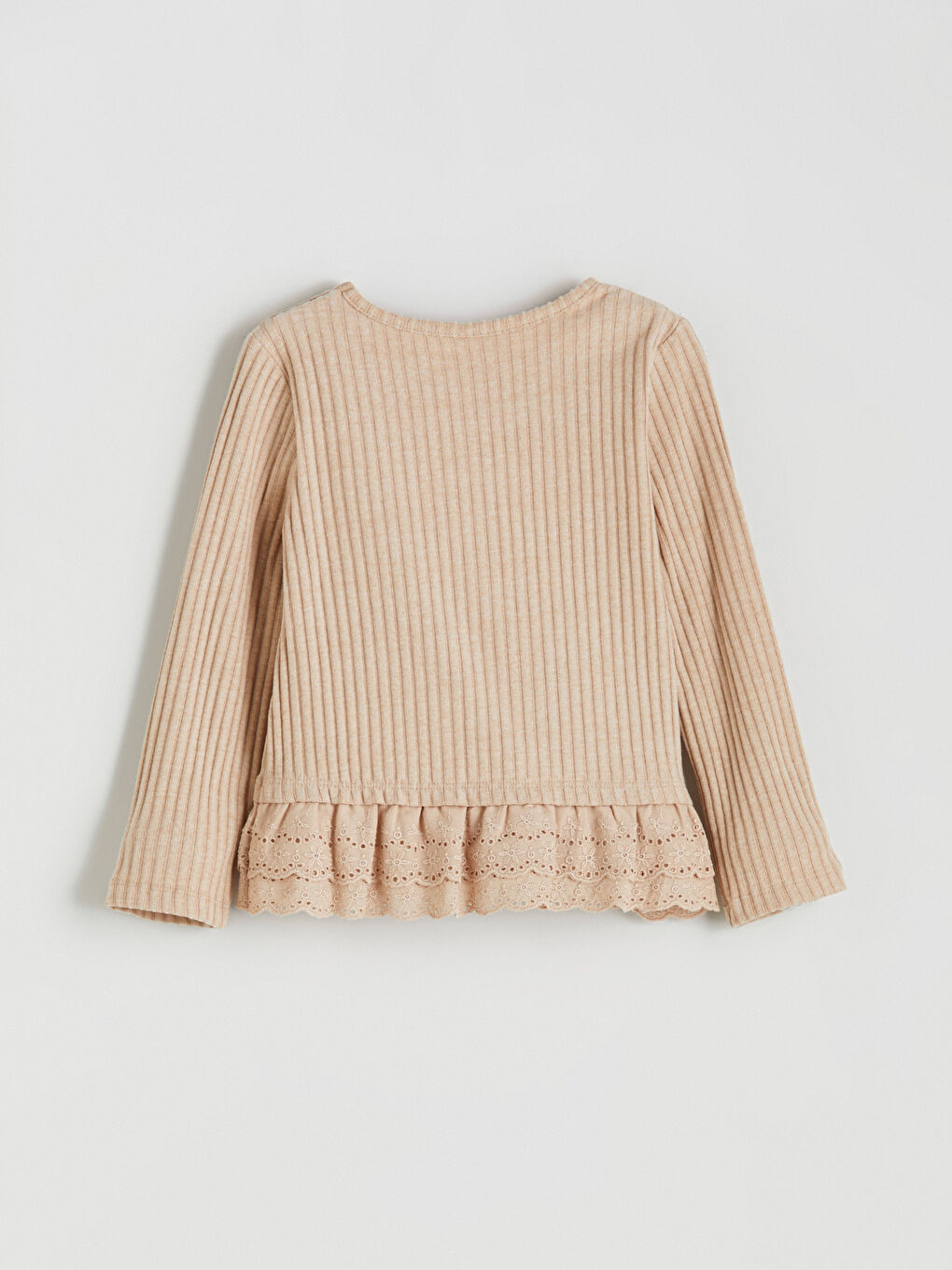 Kahverengi Bisiklet Yaka Fisto Detaylı Kız Çocuk Tişört-2