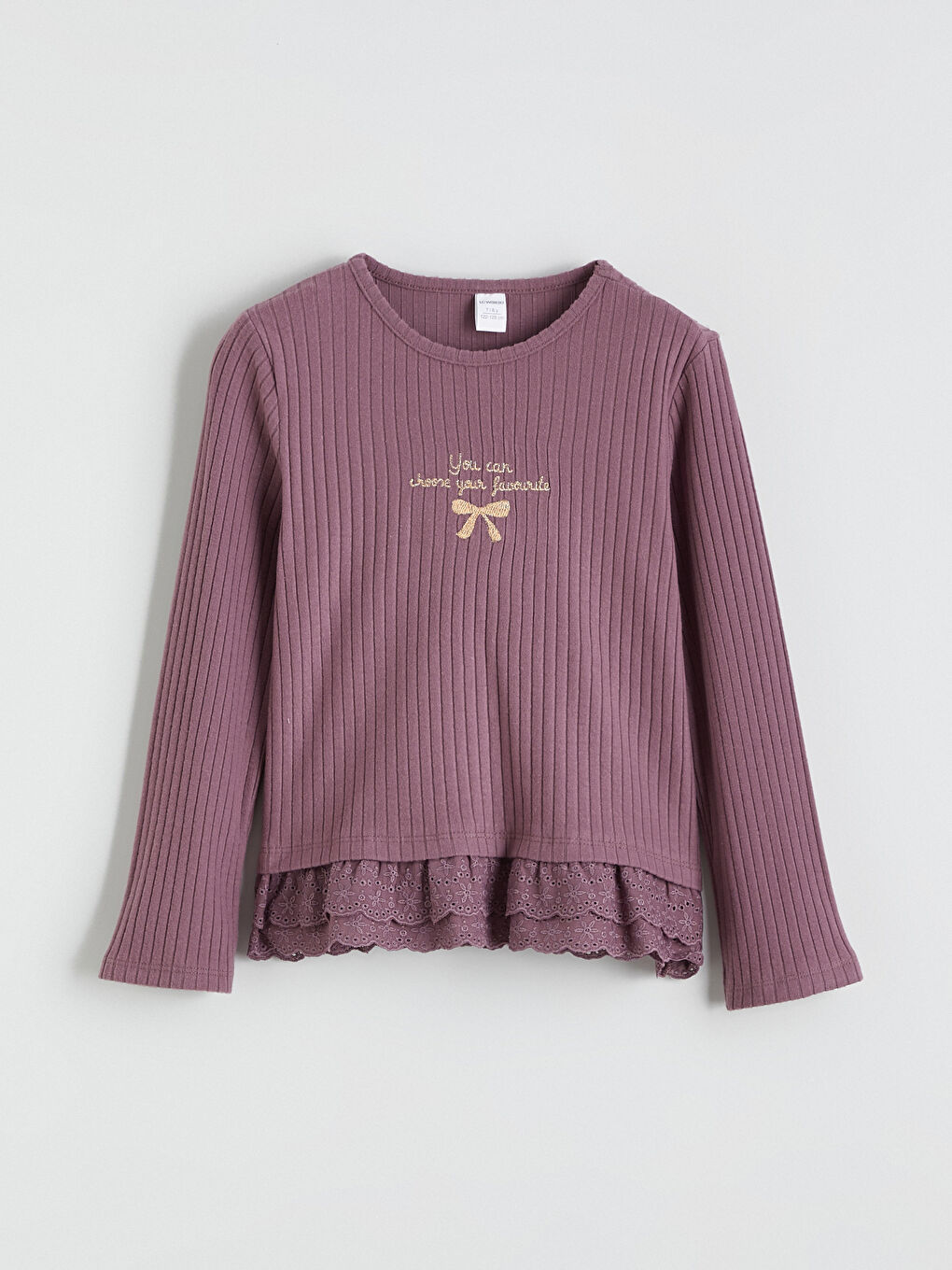 Crew Neck Girls' T-Shirt and Tights-1