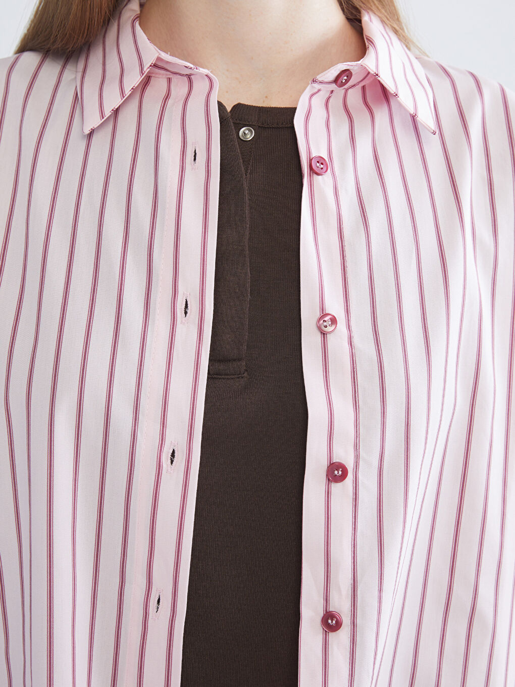 XSIDE Striped Oversize Poplin Women's Shirt -W5IE45Z8-LHK