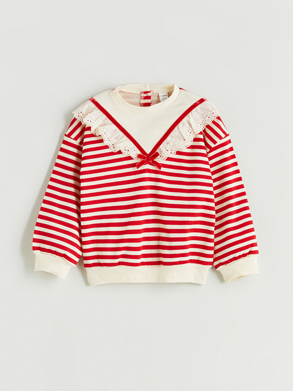 Kırmızı Bisiklet Yaka Kız Çocuk Sweatshirt