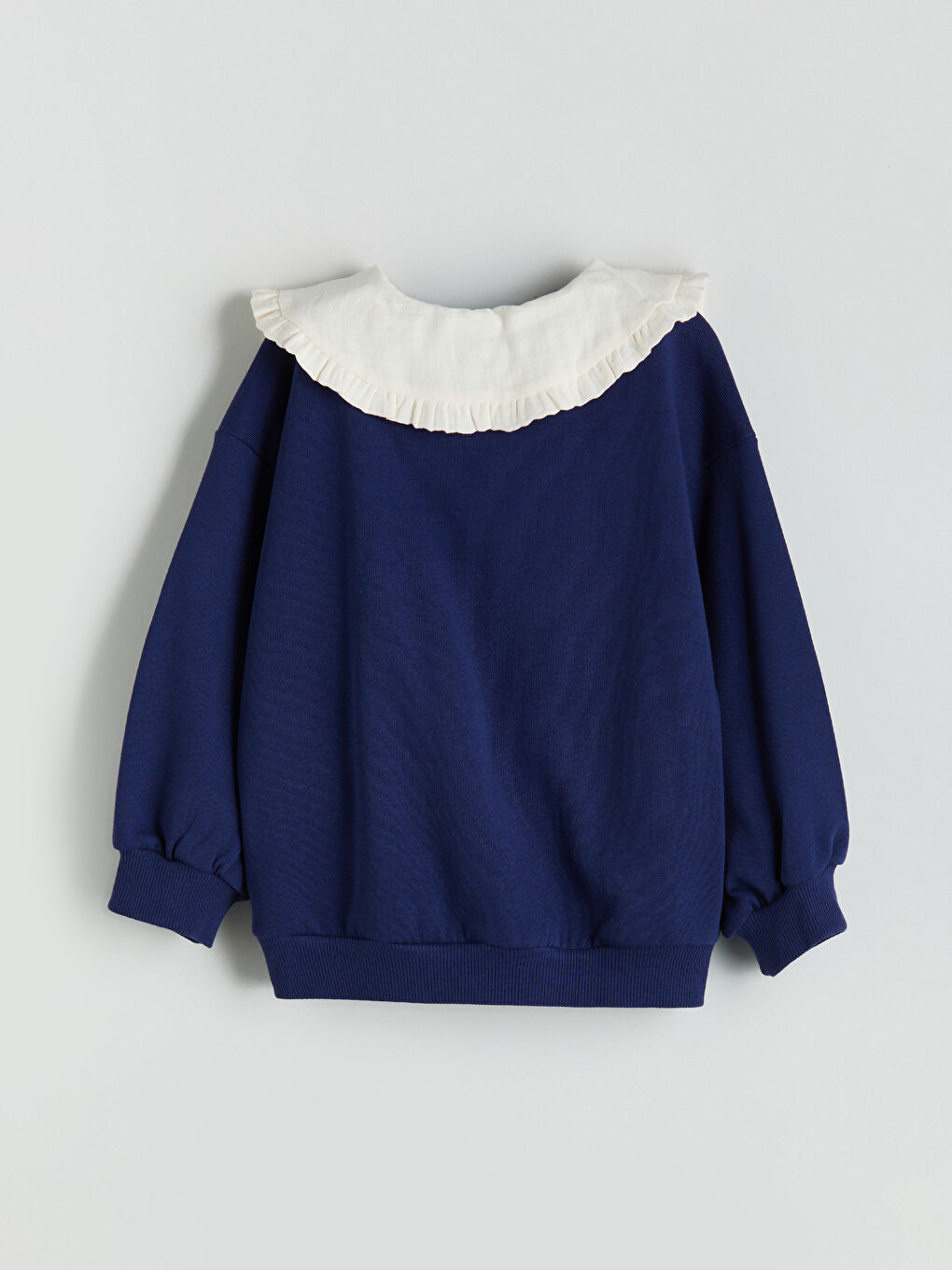 Lacivert Bebe Yaka Kız Çocuk Sweatshirt ve Eşofman Altı-5