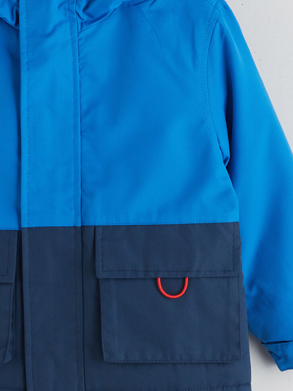 Mavi Kapüşonlu Erkek Çocuk Mont-2