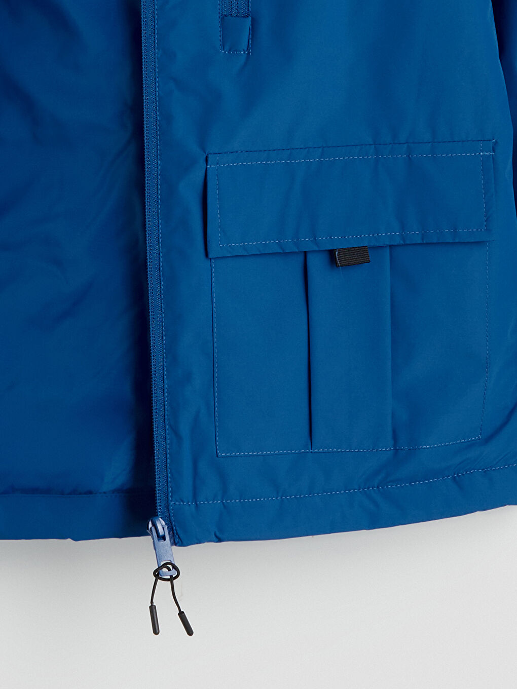 Mavi Kapüşonlu Erkek Çocuk Mont-1