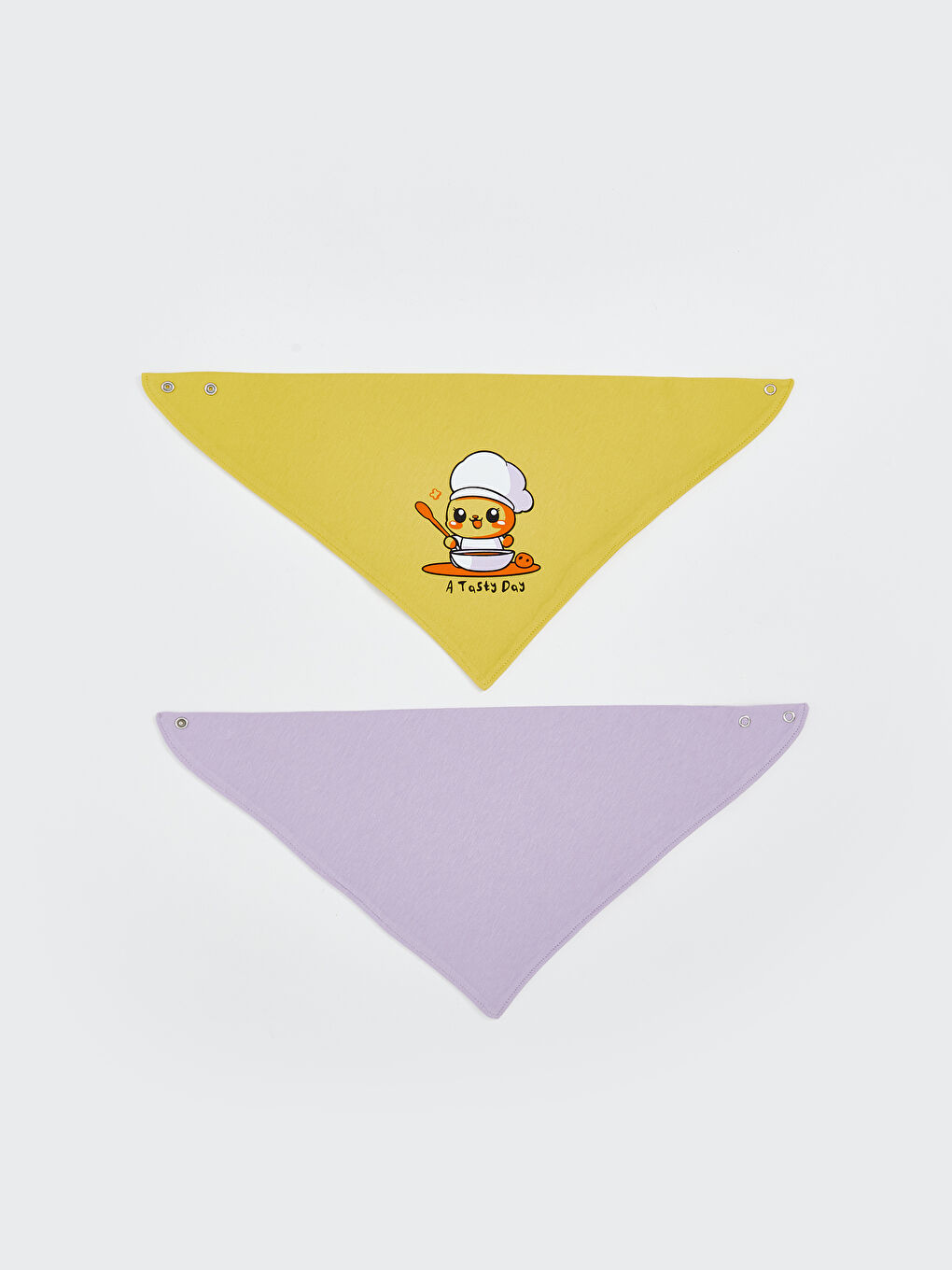 Baskılı Kız Bebek Mama Önlüğü 2'li