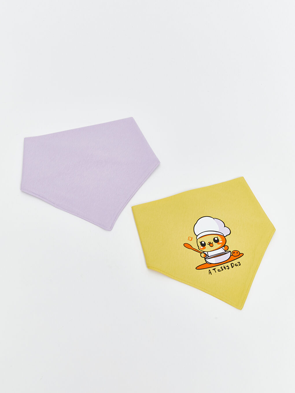 Baskılı Kız Bebek Mama Önlüğü 2'li-1