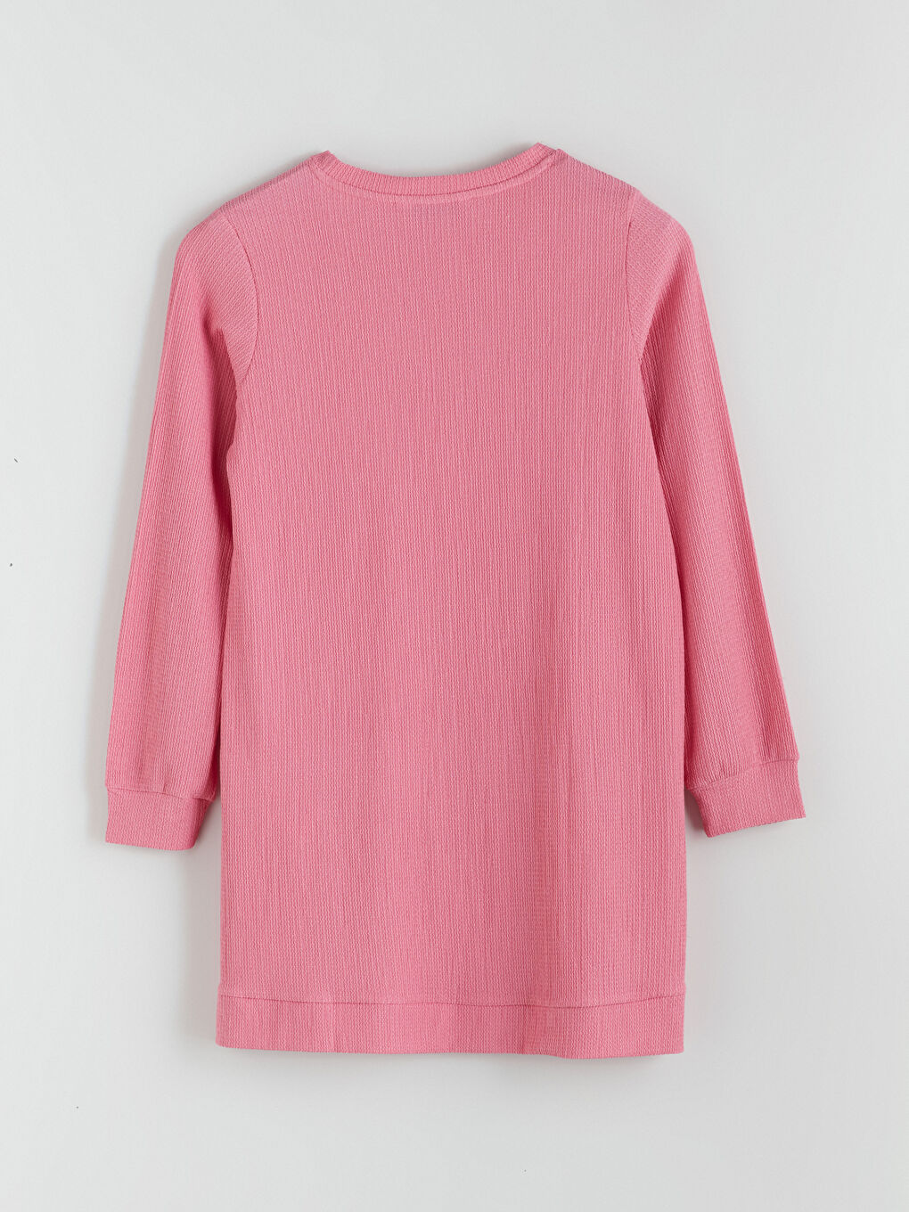 Pembe Bisiklet Yaka Dokulu Kadın Tunik-5