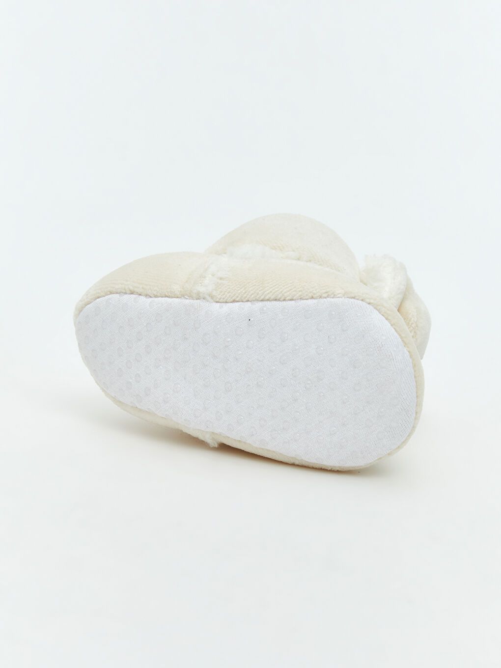 Ekru Cırt Cırtlı Kız Bebek Panduf-3