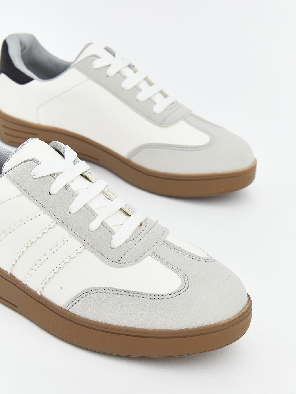 Lace-up Faux Leather Women's Sneakers-2