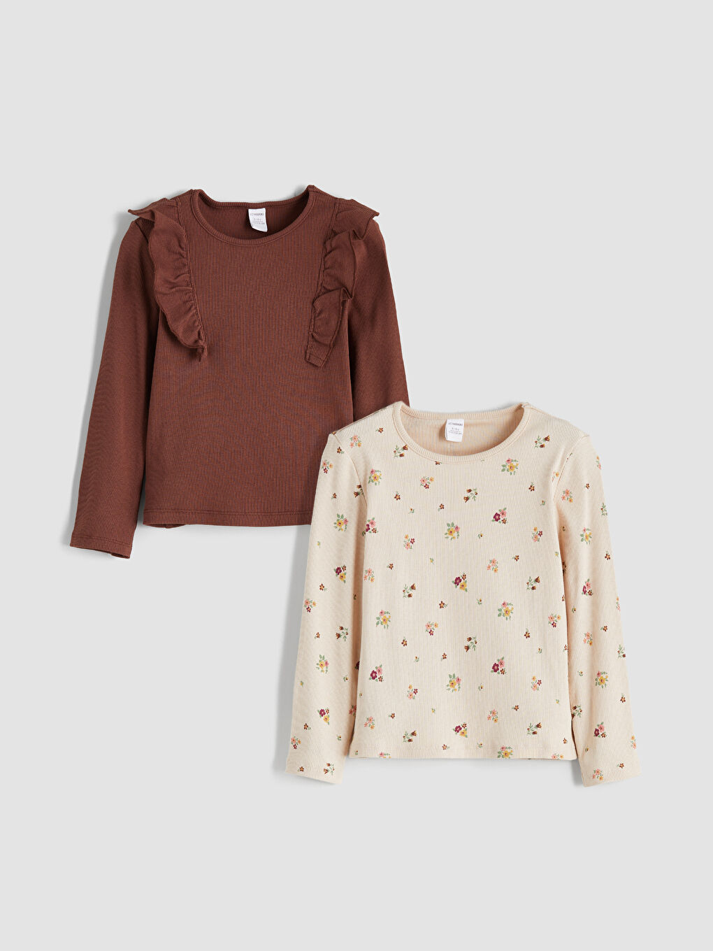 LCW Kids Crew Neck Girls' T-Shirt Set (2 Pieces) -W5IF77Z1-LQB