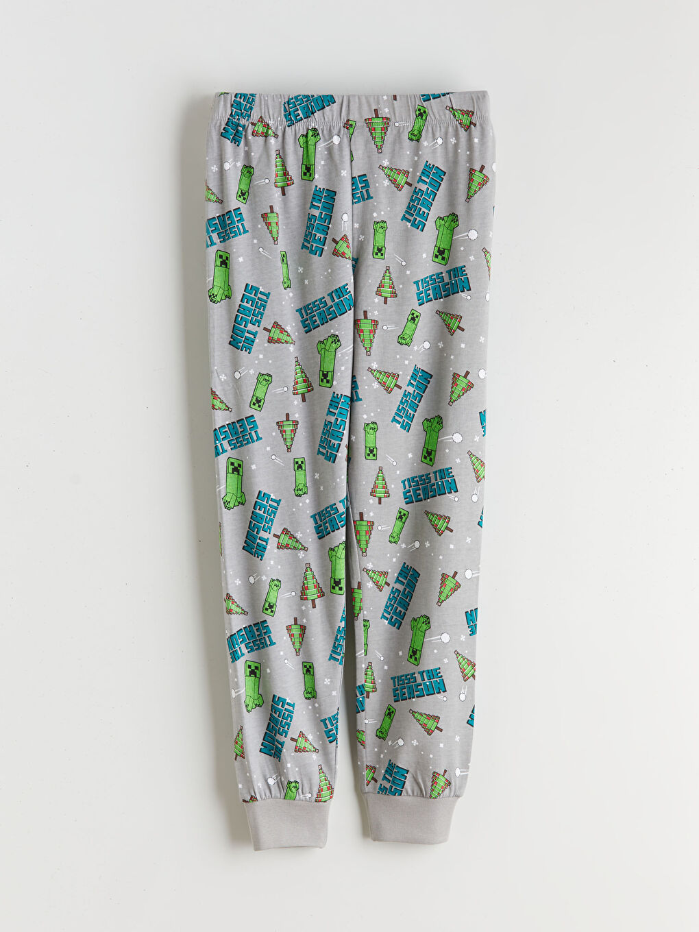 Crew Neck Minecraft Printed Boys' Pyjama Set-3