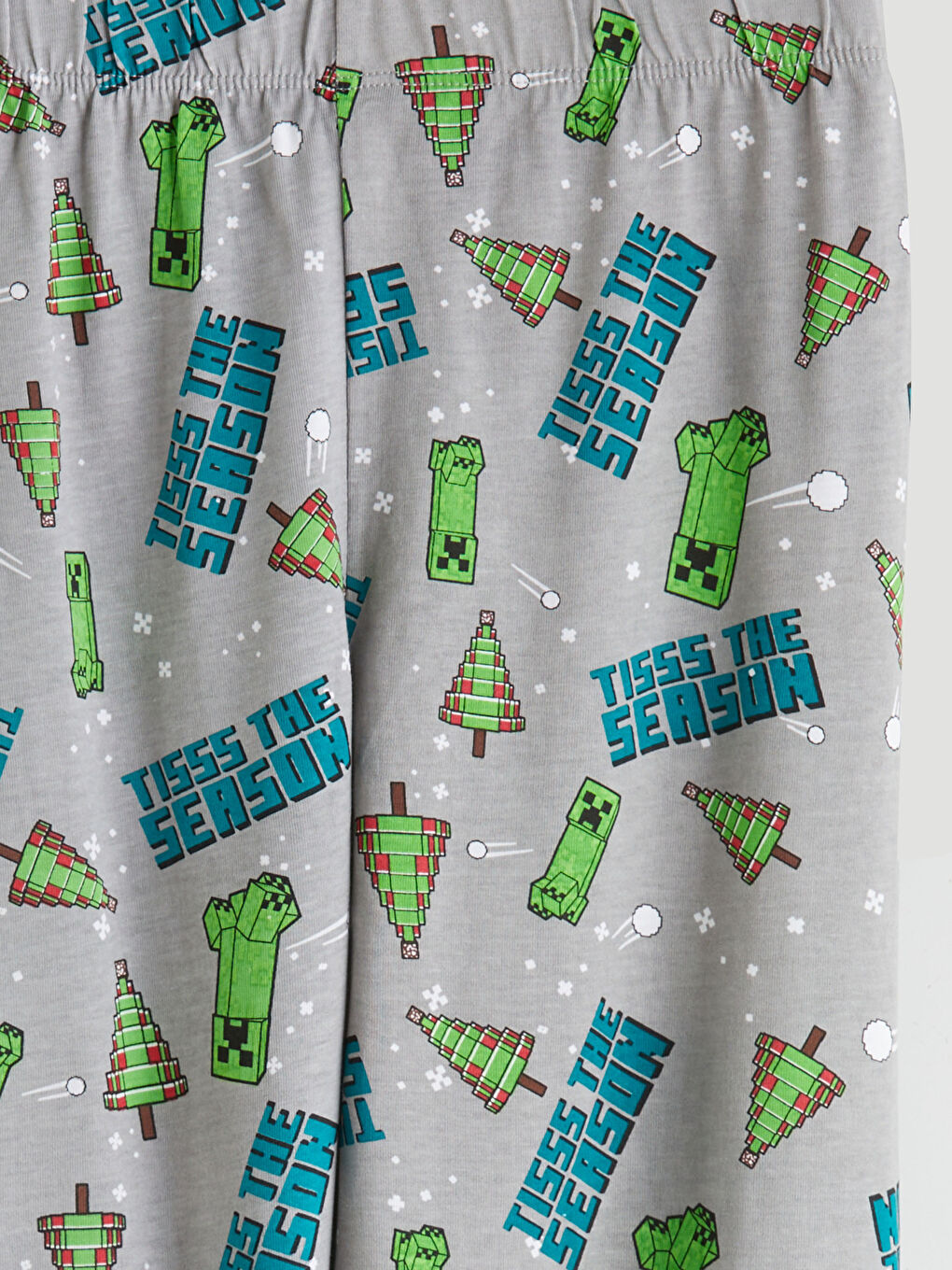 Crew Neck Minecraft Printed Boys' Pyjama Set-6