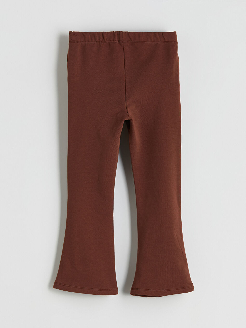 Kahverengi Beli Lastikli İspanyol Paça Kız Çocuk Tayt