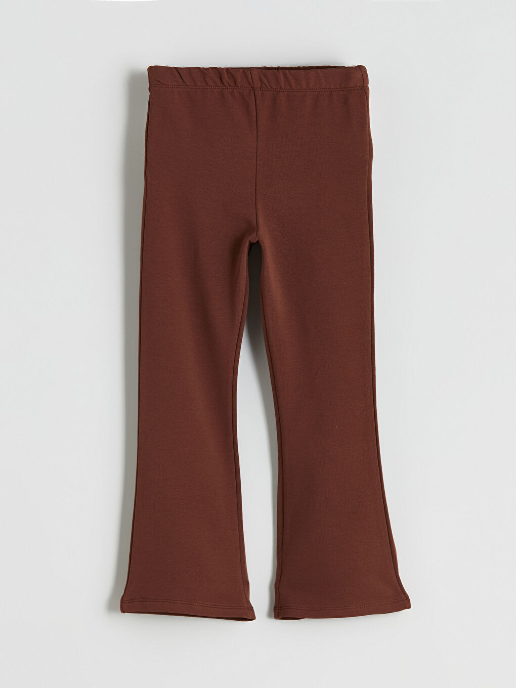 Kahverengi Beli Lastikli İspanyol Paça Kız Çocuk Tayt-2