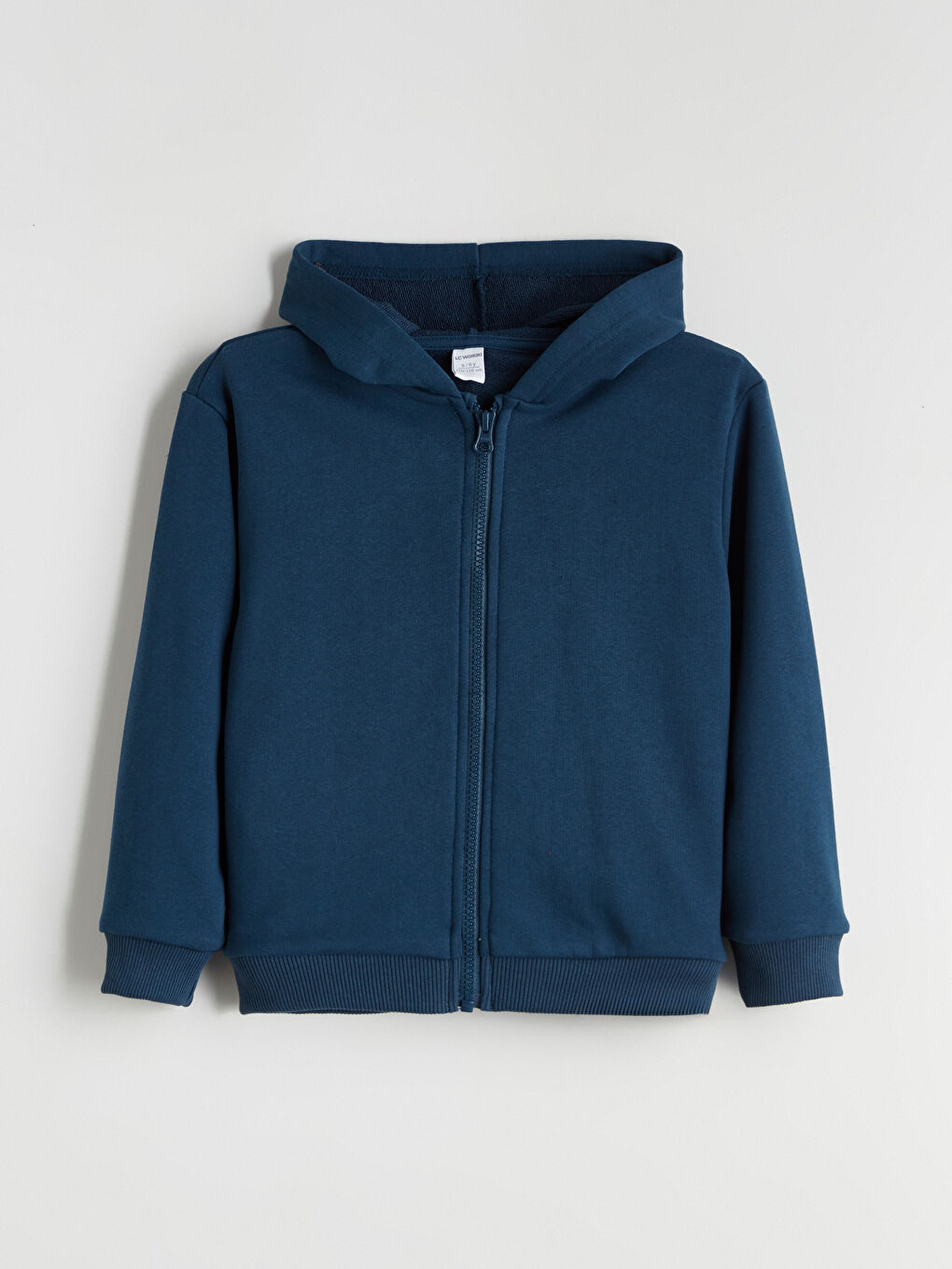 Lacivert Kapüşonlu Erkek Çocuk Fermuarlı Sweatshirt