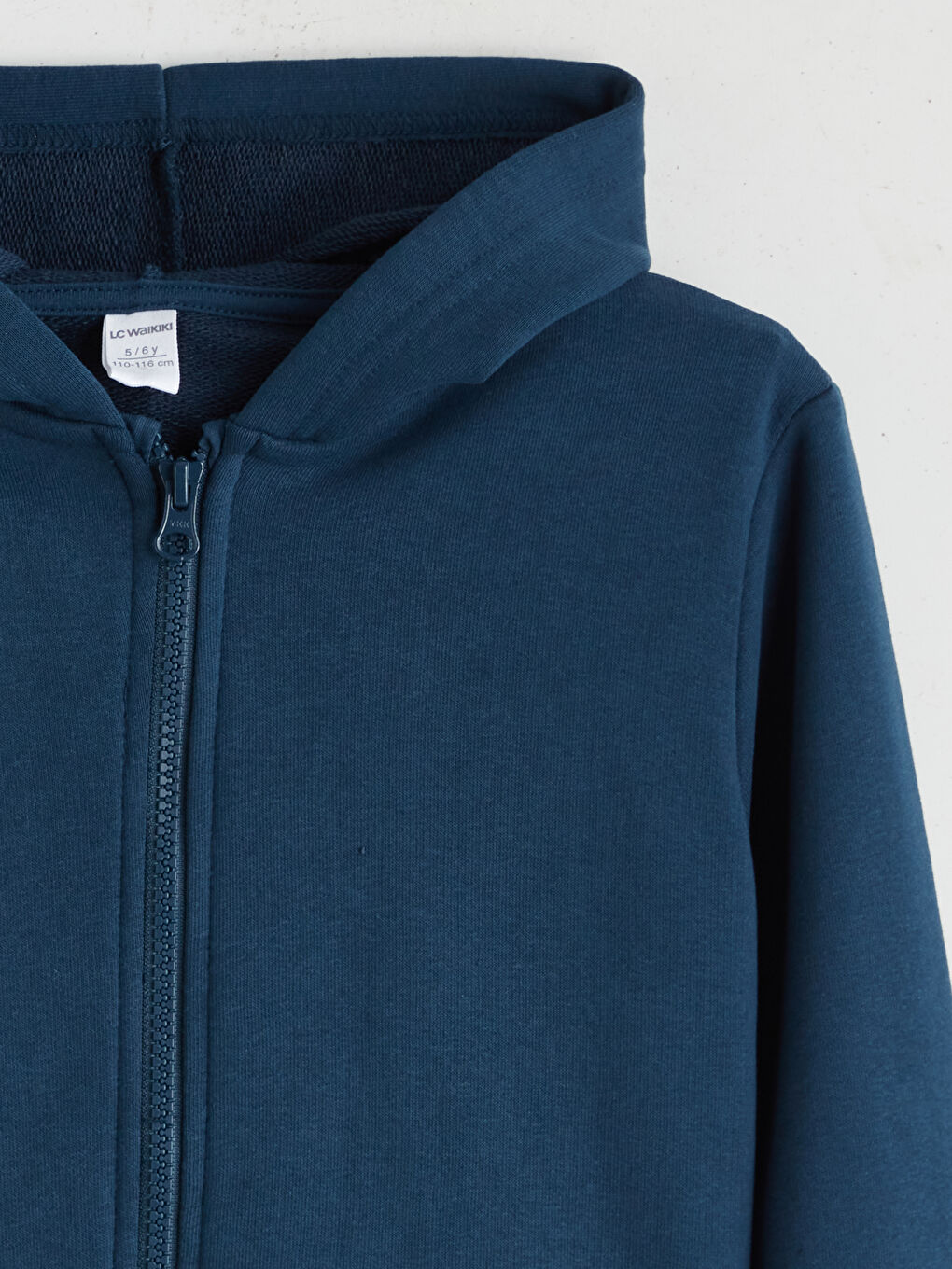 Lacivert Kapüşonlu Erkek Çocuk Fermuarlı Sweatshirt-1