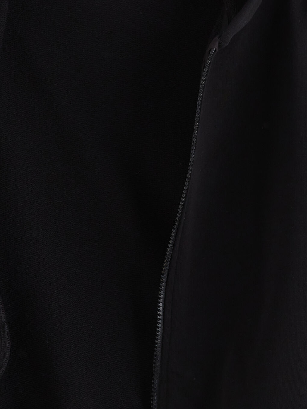 Siyah Kapüşonlu Erkek Çocuk Fermuarlı Sweatshirt-1