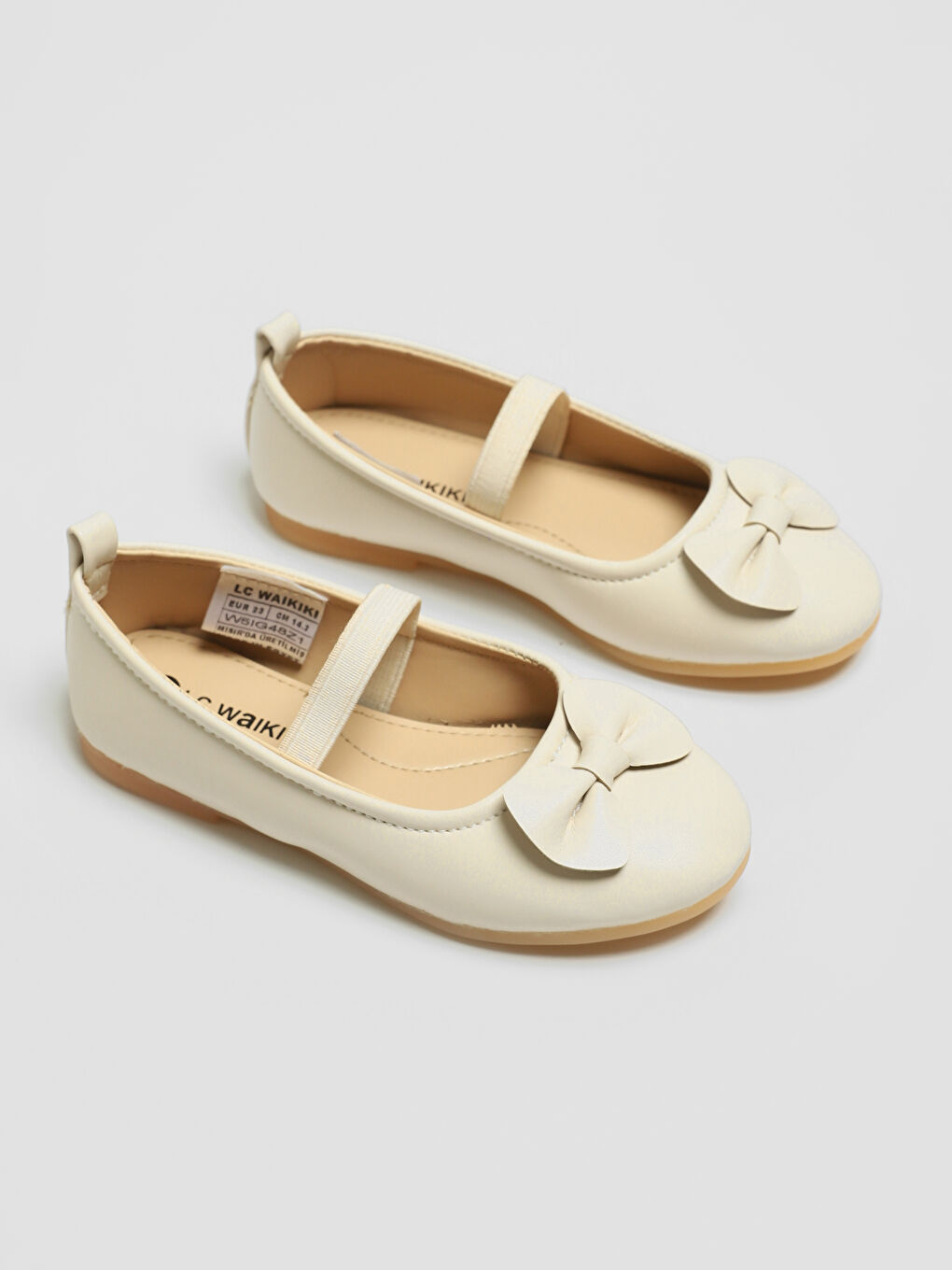 Leather Look Bow Detailed Girls' Flats