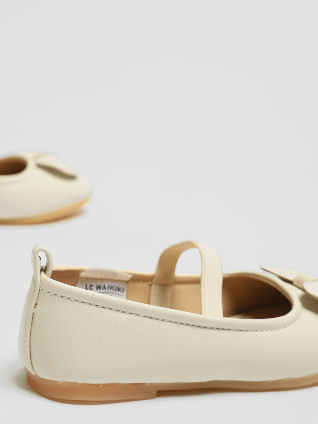 Leather Look Bow Detailed Girls' Flats-4