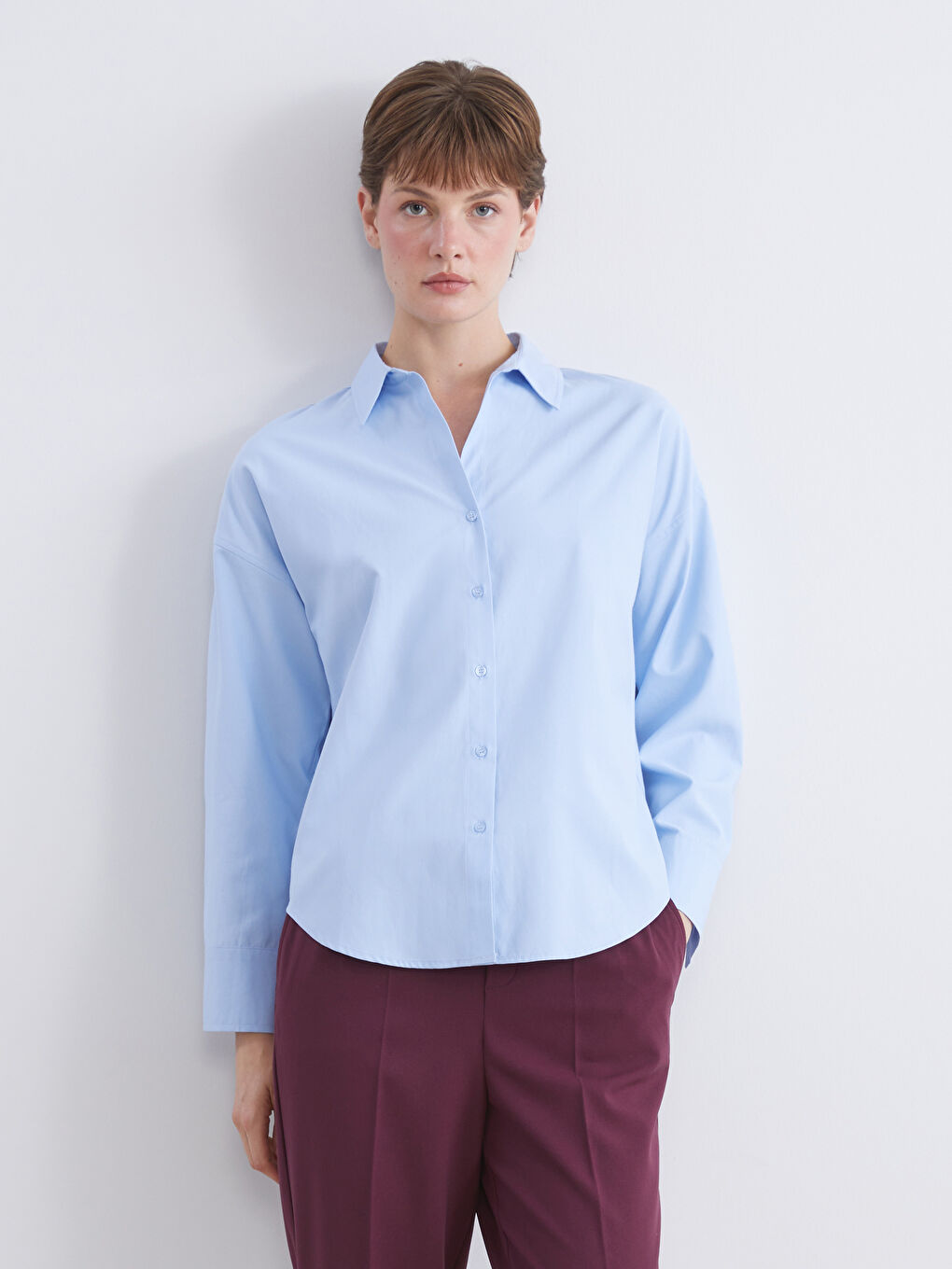 قميص نساء بوبلين أوفرسايز