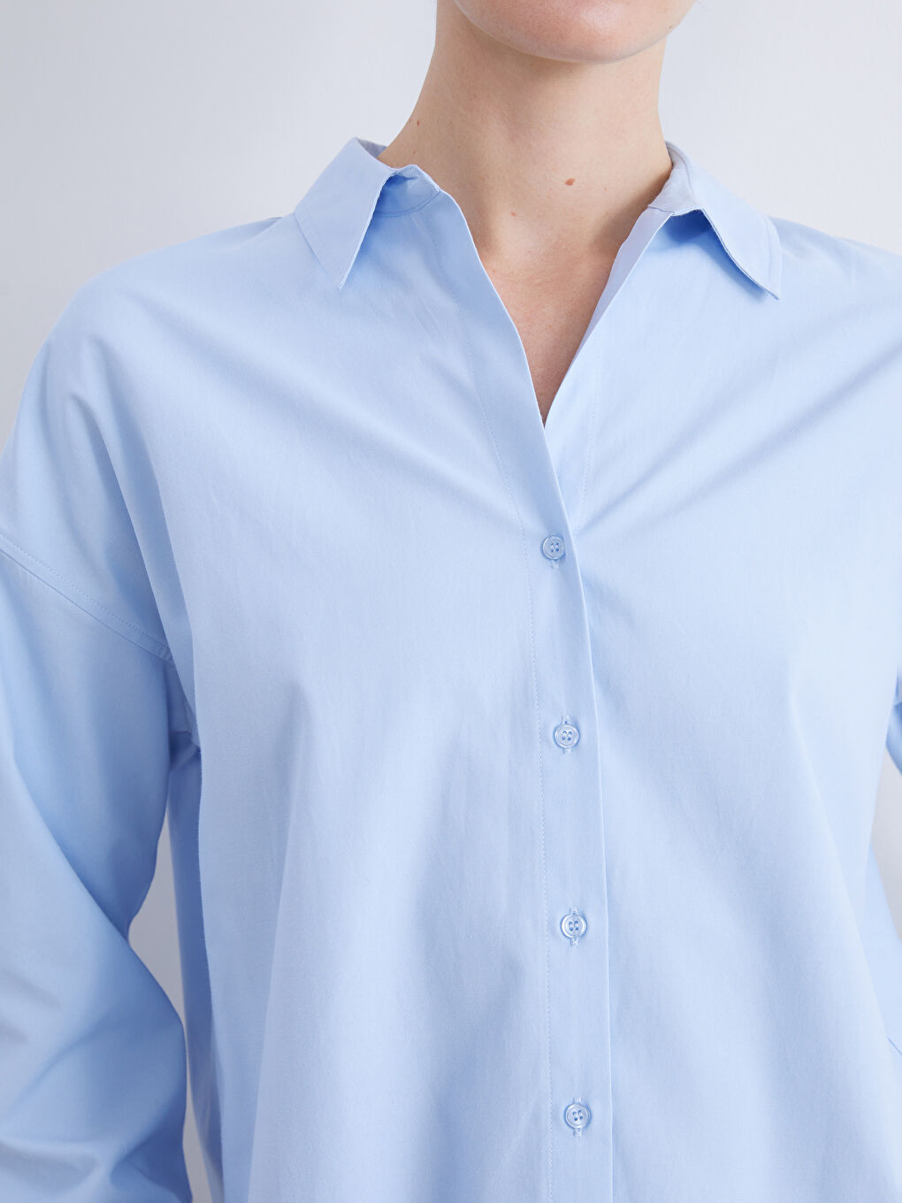 قميص نساء بوبلين أوفرسايز-2