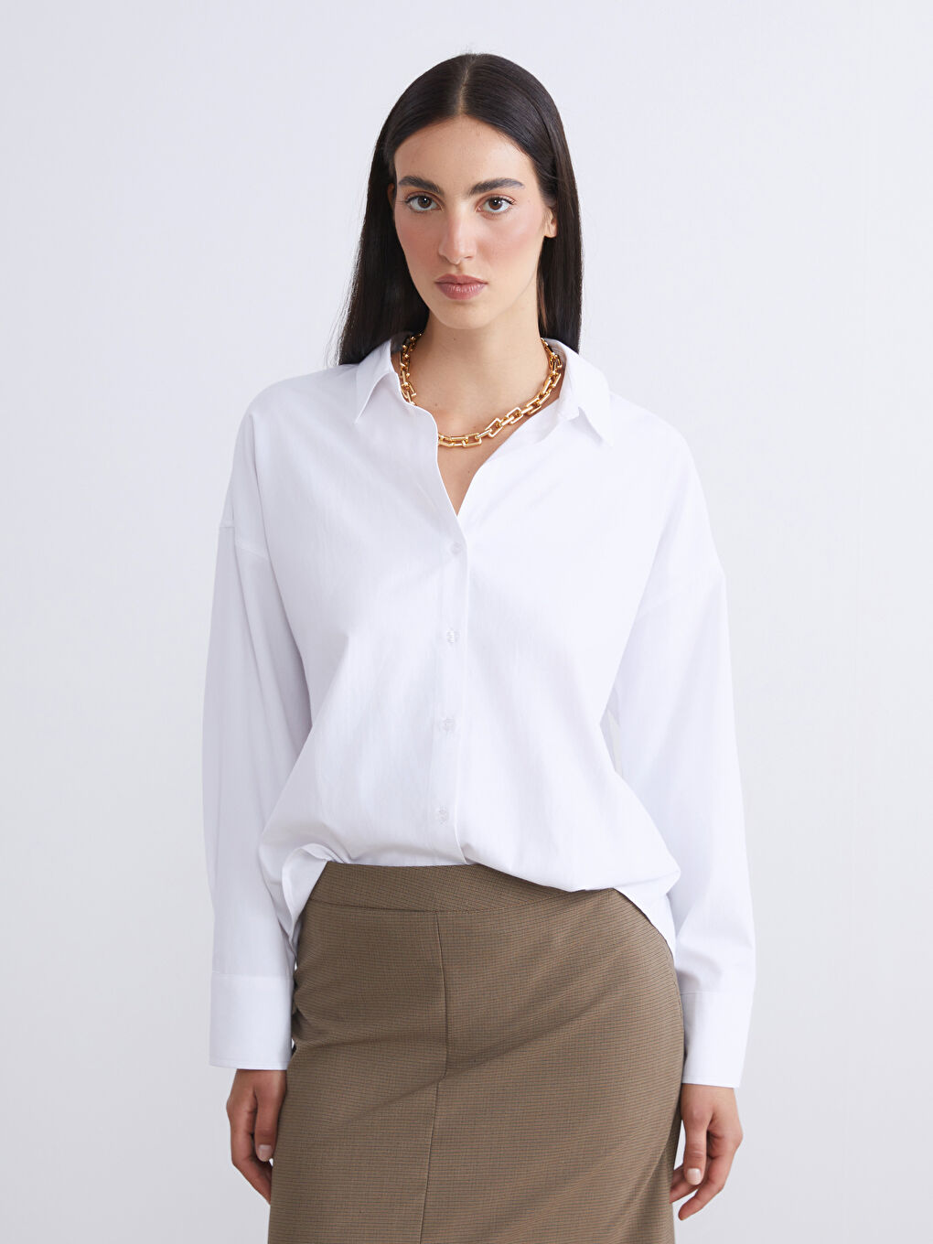 Oversize Poplin Women's Shirt-1