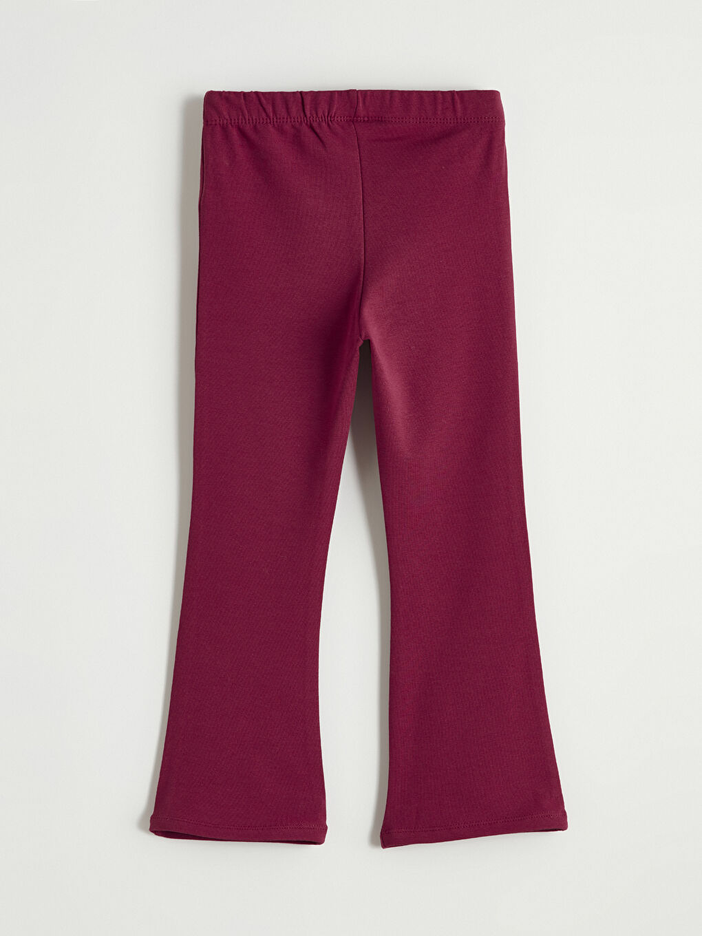 Bordo Beli Lastikli İspanyol Paça Kız Çocuk Tayt-2