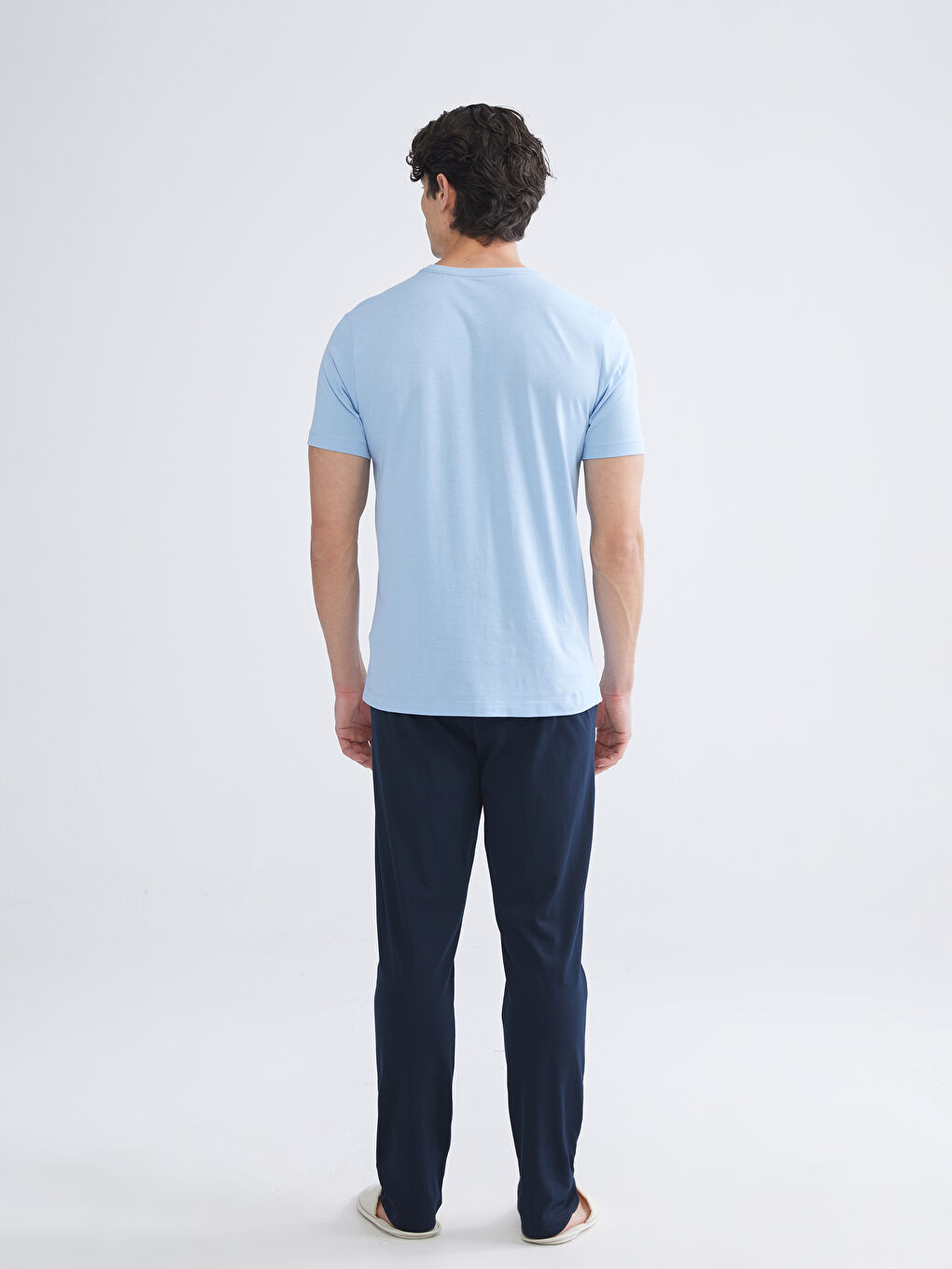 Lacivert Standart Kalıp Erkek Pijama Takımı-3