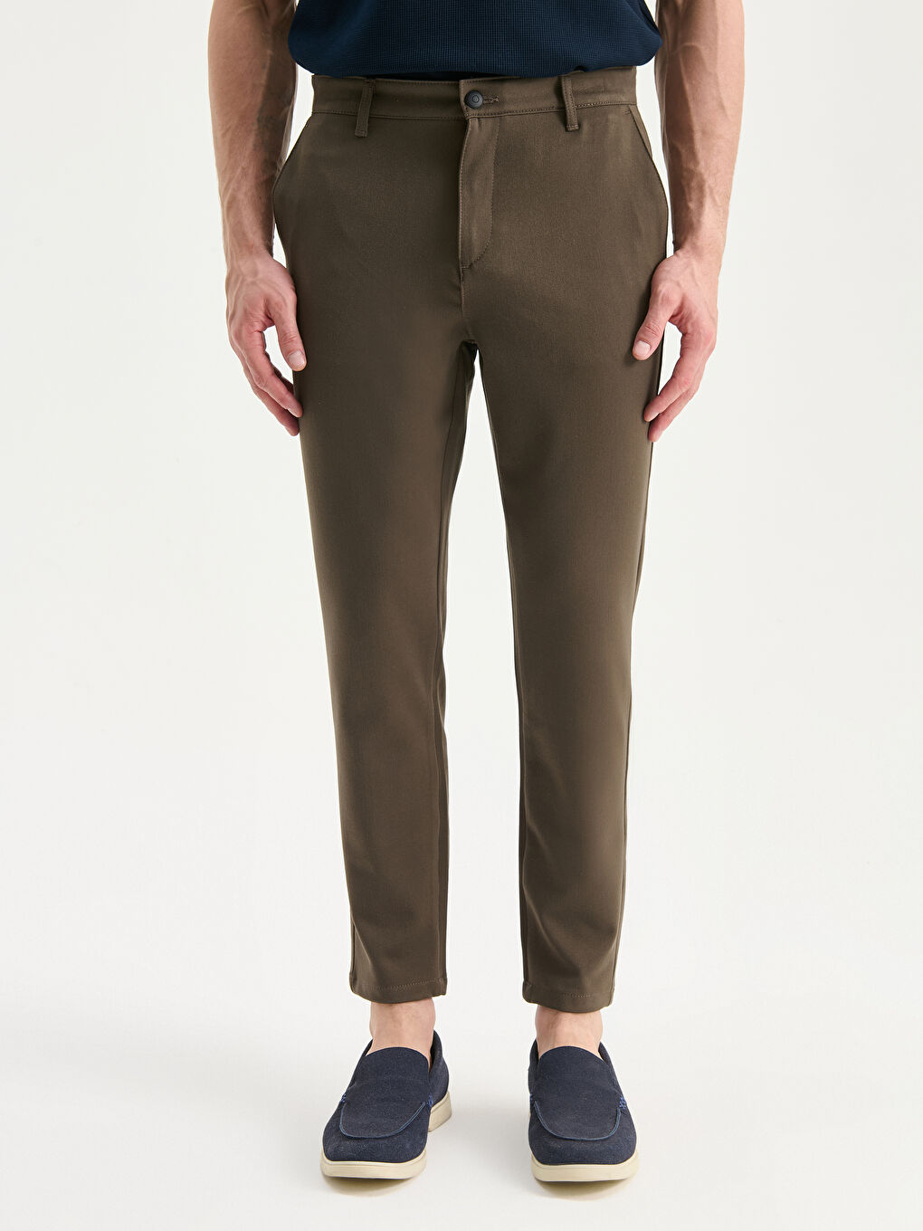 Haki Slim Fit Erkek Pantolon-1