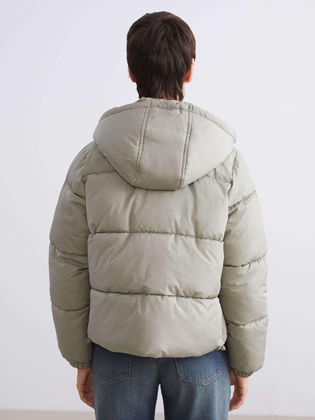 Žena TAMNO ZELENA Puffer jakna/napuhana deblja jakna-4