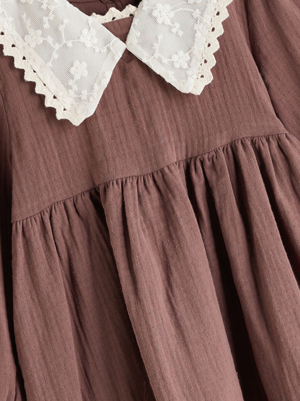 Peter Pan Collar Girl’S Muslin Dress-3