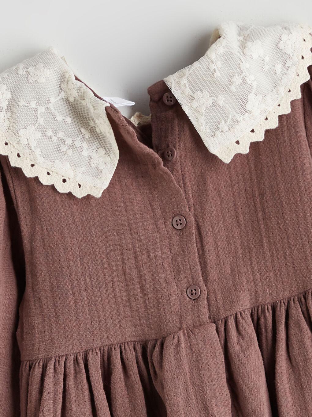 Peter Pan Collar Girl’S Muslin Dress-4