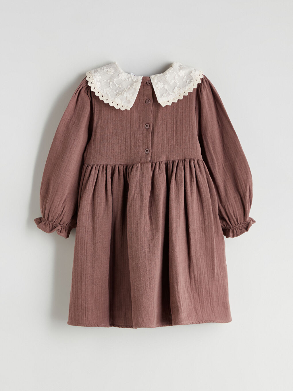 Peter Pan Collar Girl’S Muslin Dress-5