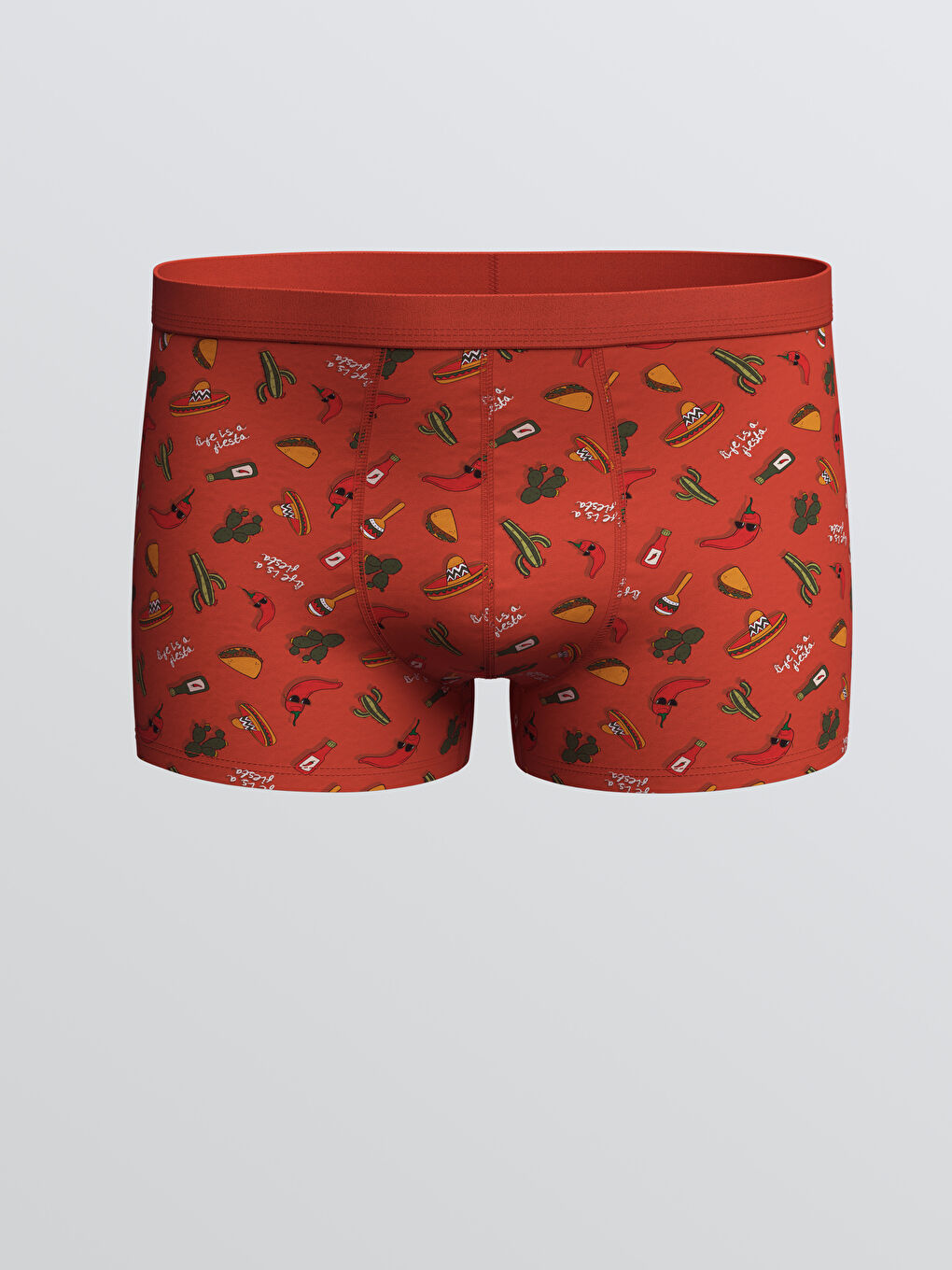 سراويل بوكسر قطن مطاطي بقصة عادية للرجال - ٣ قطع-1