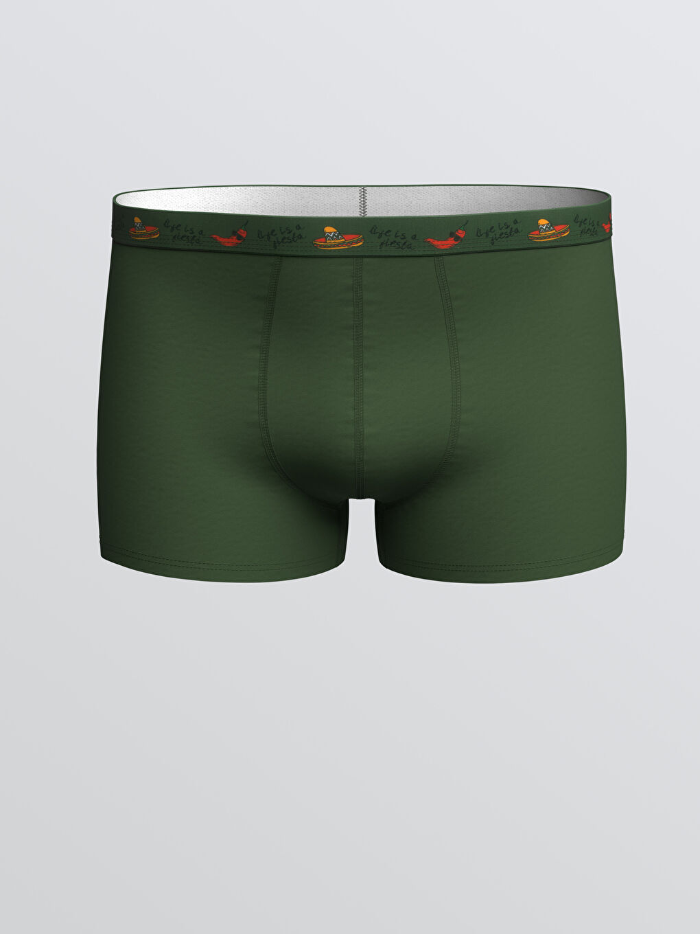 سراويل بوكسر قطن مطاطي بقصة عادية للرجال - ٣ قطع-3