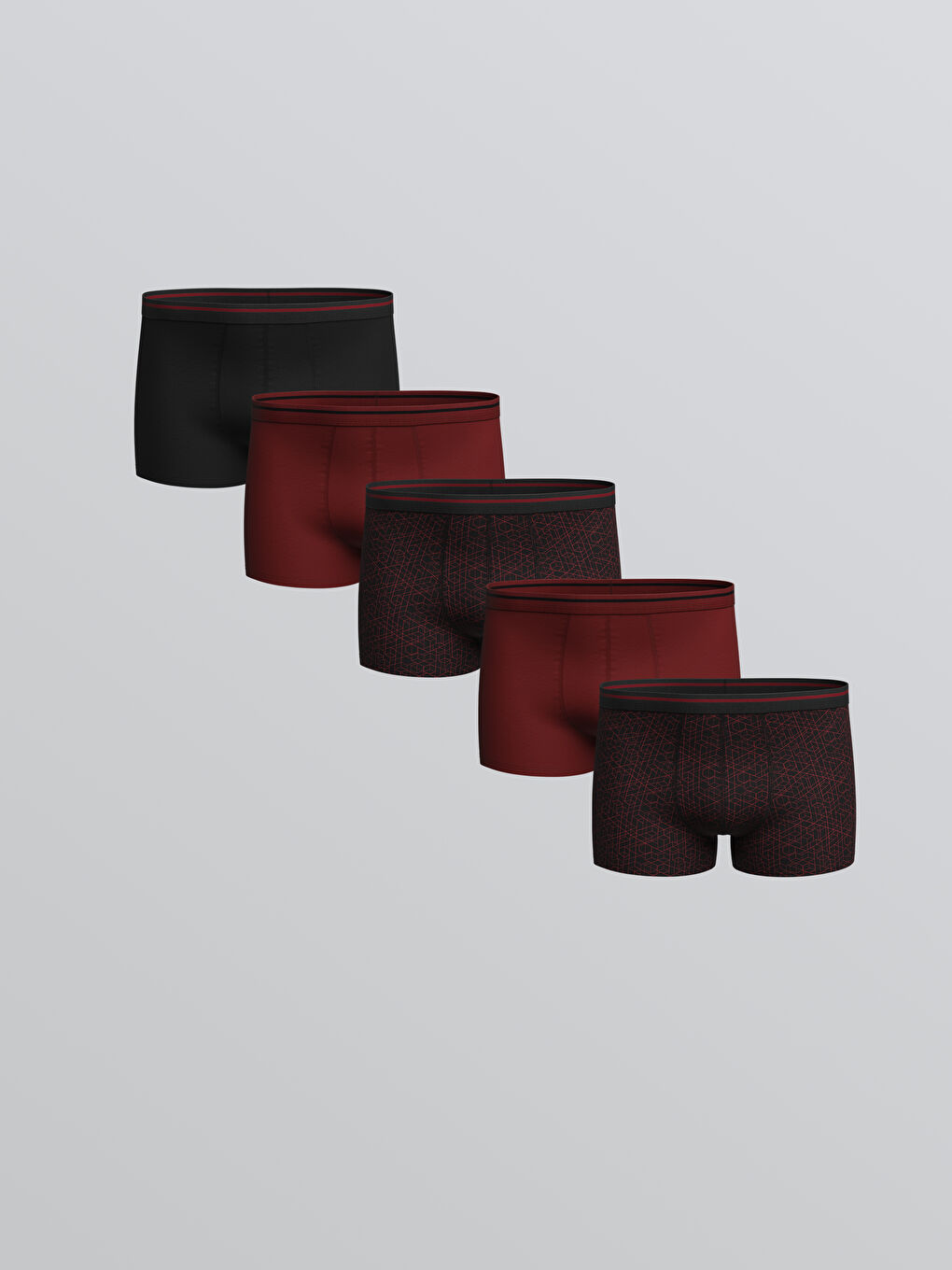 Regular Fit Cotton Stretch Men's Boxer Trunks 5 Pack