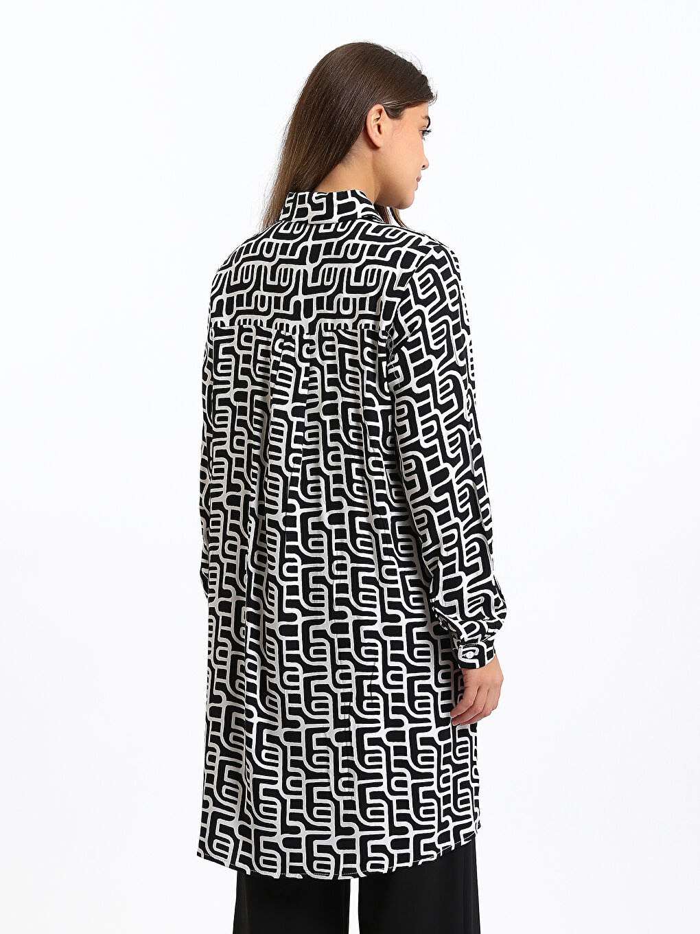 Patterned Women's Shirt Tunic-8