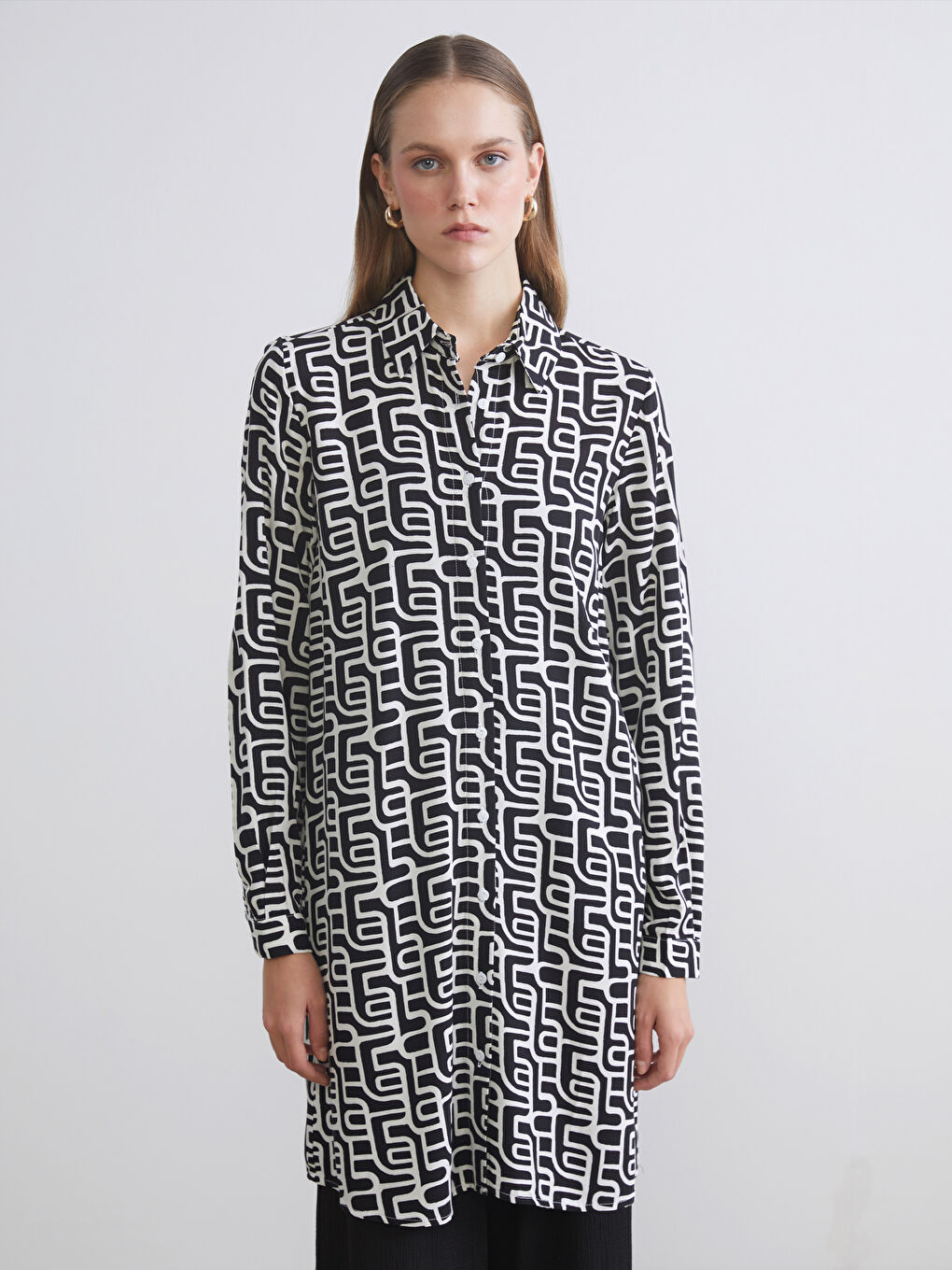 Patterned Women's Shirt Tunic
