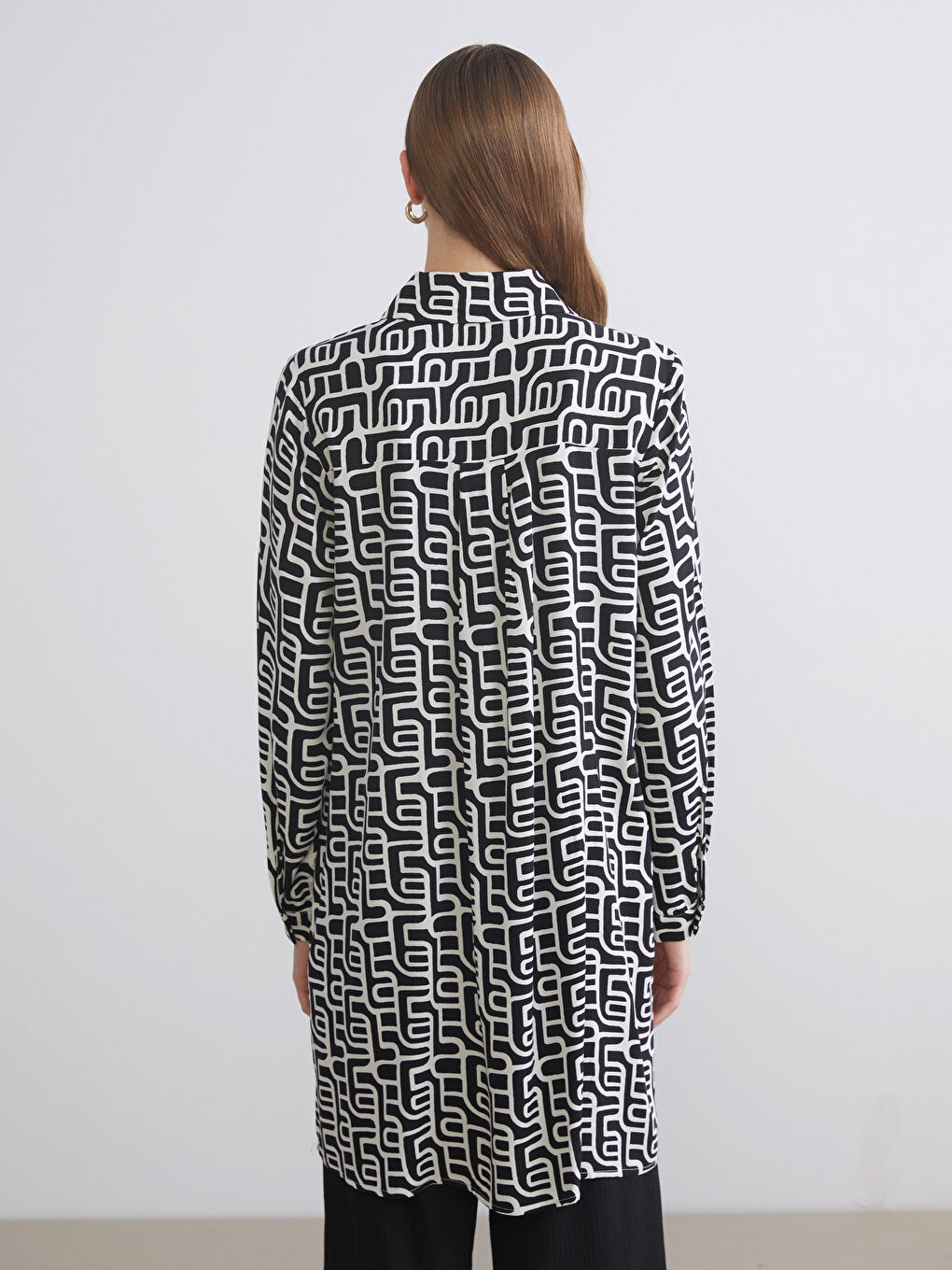 Patterned Women's Shirt Tunic-7