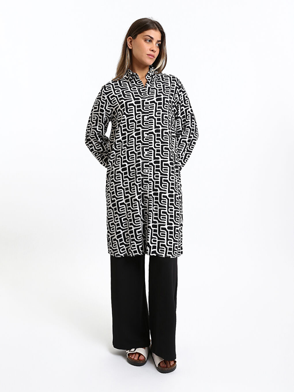 Patterned Women's Shirt Tunic-2