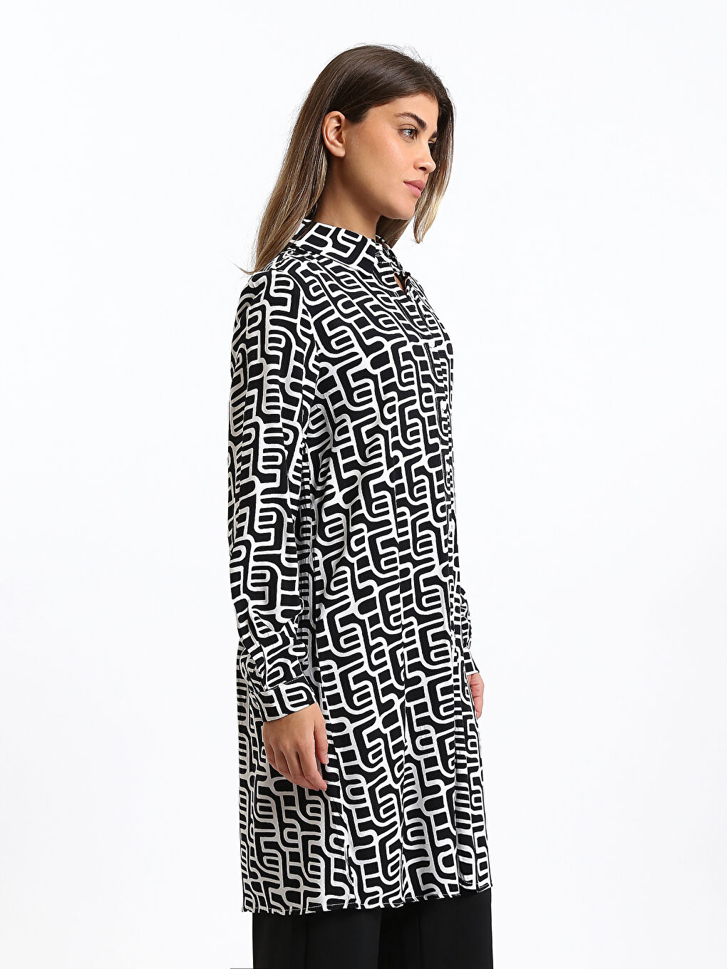 Patterned Women's Shirt Tunic-6