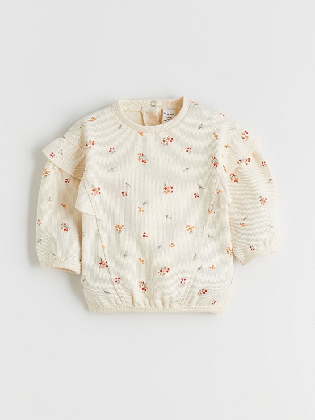 بلوزة وسروال للبنات الرضع بنقشة الزهور - عبوة من قطعتين-1