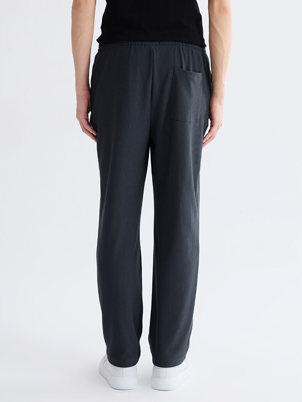 Petrol Standart Kalıp Erkek Dokulu Pantolon-3