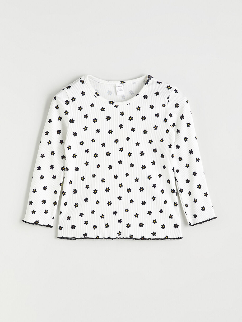 LCW Kids Crew Neck Polka Dot Girls' T-Shirt -W5IH99Z1-LRA