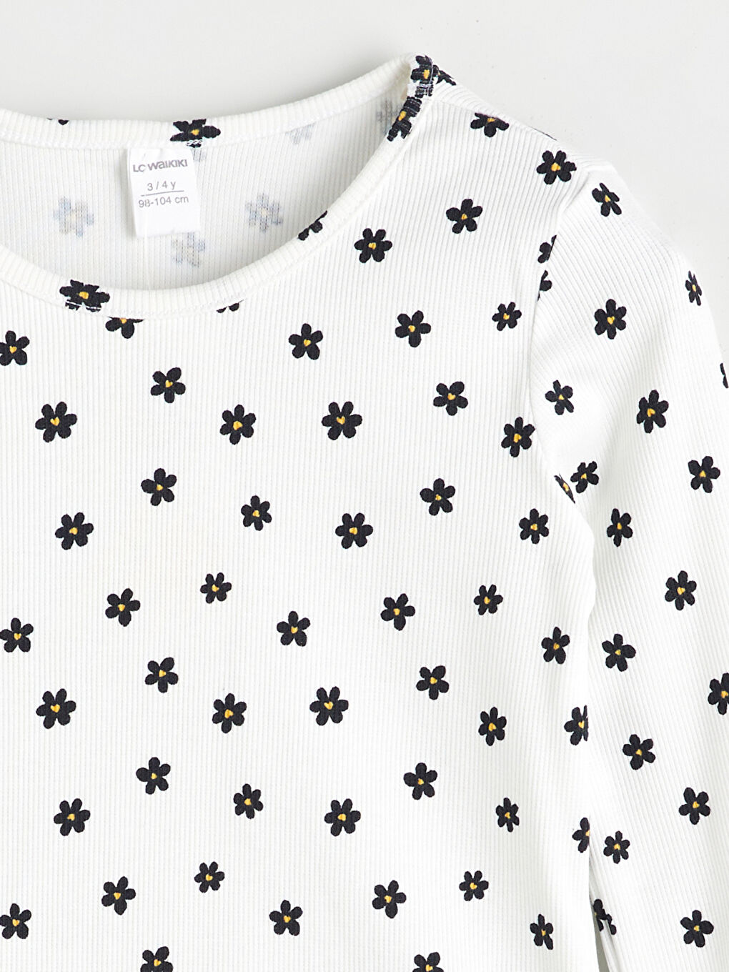 LCW Kids Crew Neck Polka Dot Girls' T-Shirt -W5IH99Z1-LRA