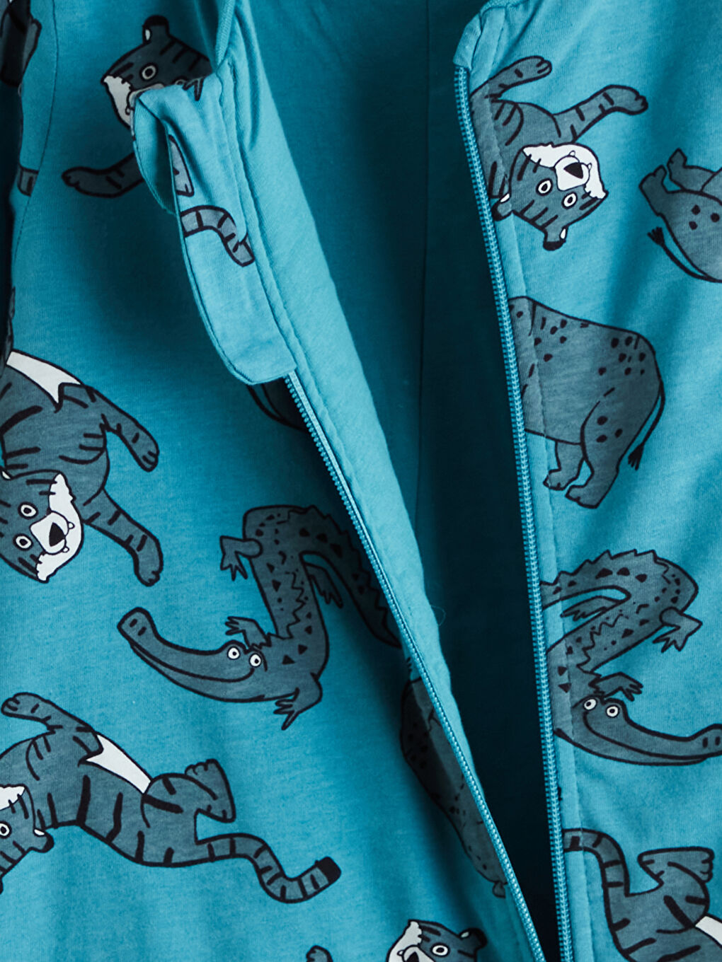 Turkuaz Baskılı Erkek Bebek Uyku Tulumu-1